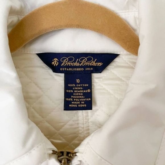 NEW Brooks Brothers Woman’s Quilted Jacket 10 Off White - Picture 3 of 3